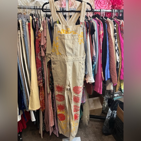 NWT Free People We The Free Ziggy Printed Seashell Overalls, SMALL - Picture 6 of 10